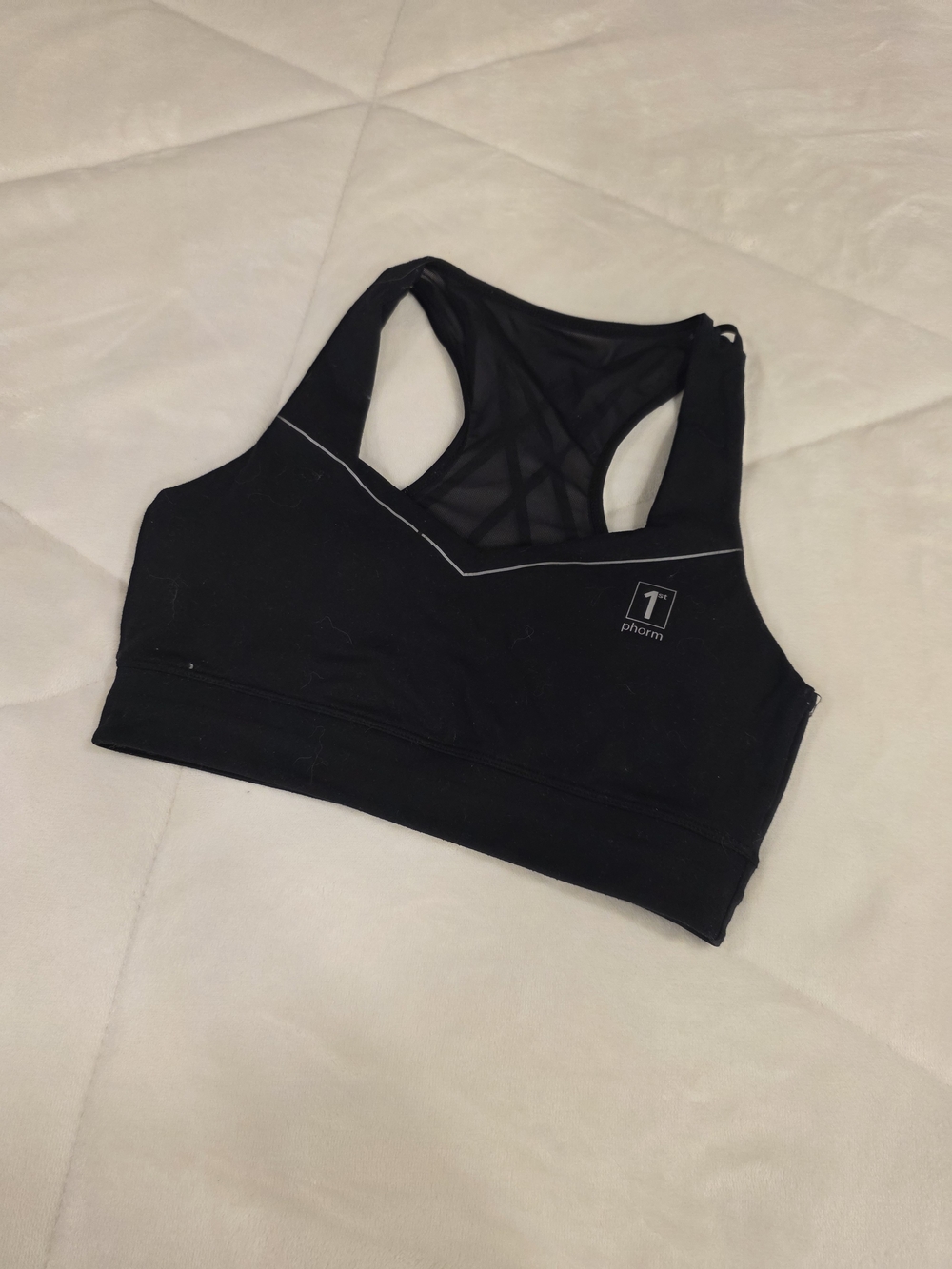 1st Phorm Women's Black Mesh-Back Sports Bra